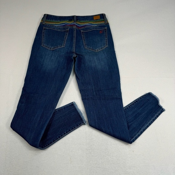 Seven 7 Hollywood Skinny Jeans Womens Size 8 Medium Blue Rainbow High Rise - Picture 3 of 14